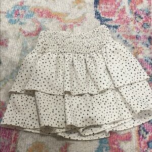 Zara Cream and Black Textured Skirt